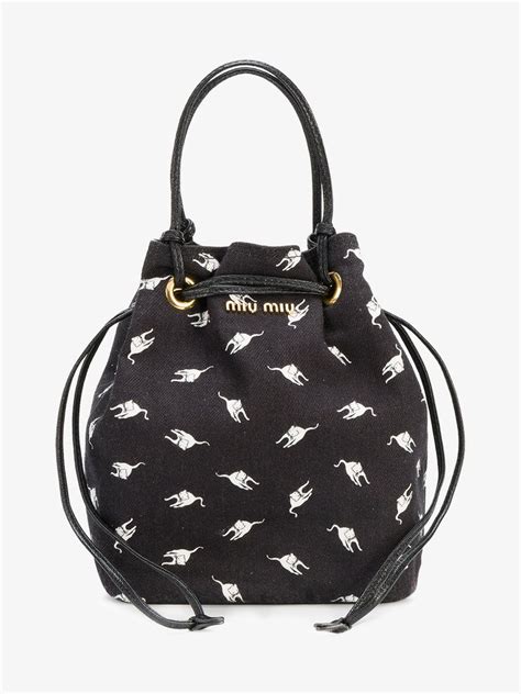 miu miu cat print bucket bag|Miu Miu Cat.